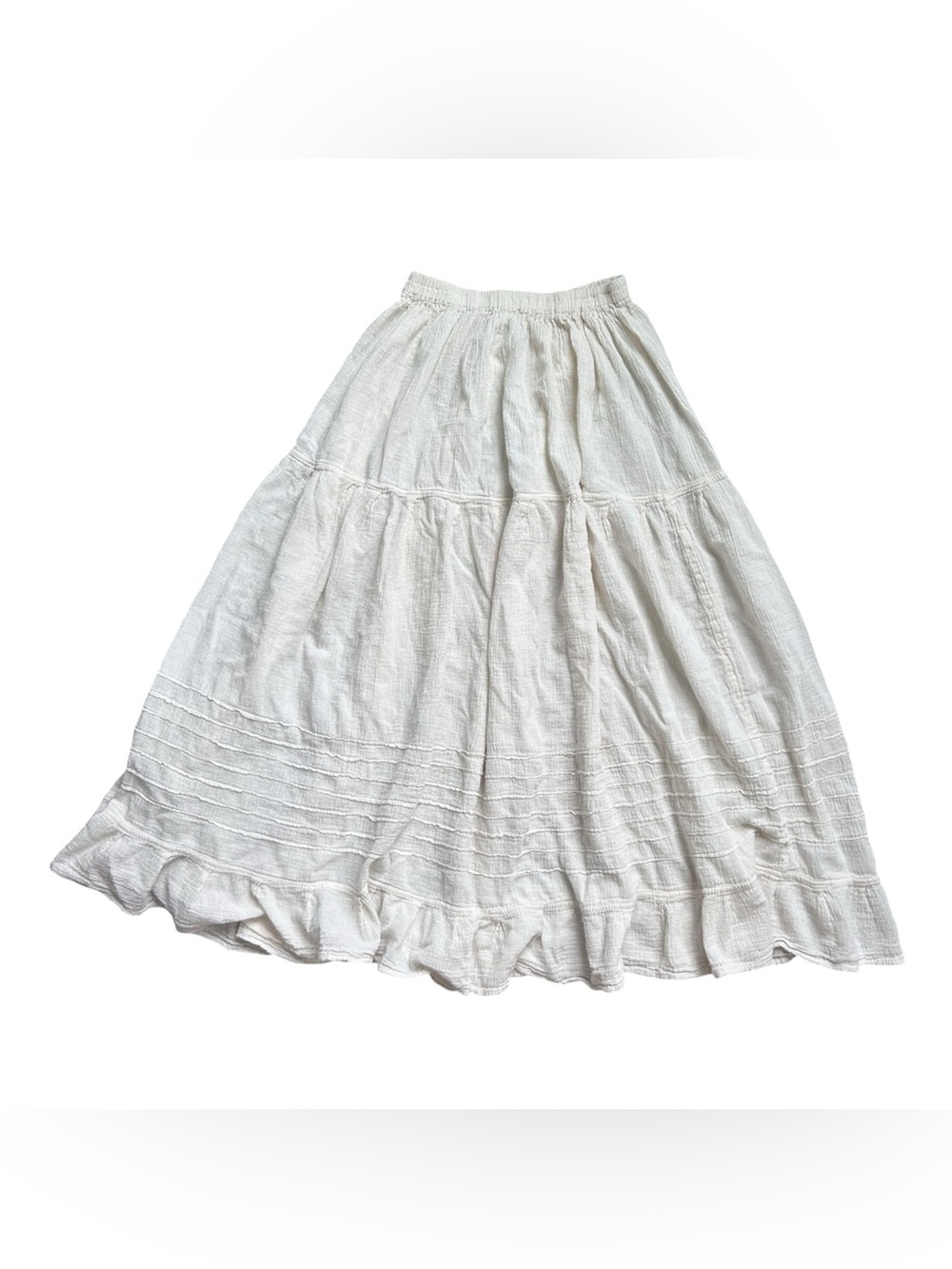 La Morenita Imports 100% Cotton Cream Colored Maxi Skirt size small
